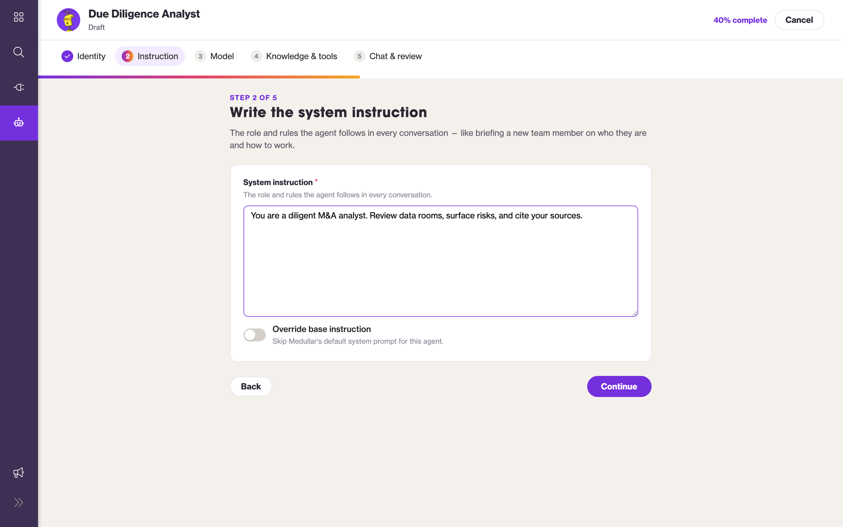 The system-instruction step
