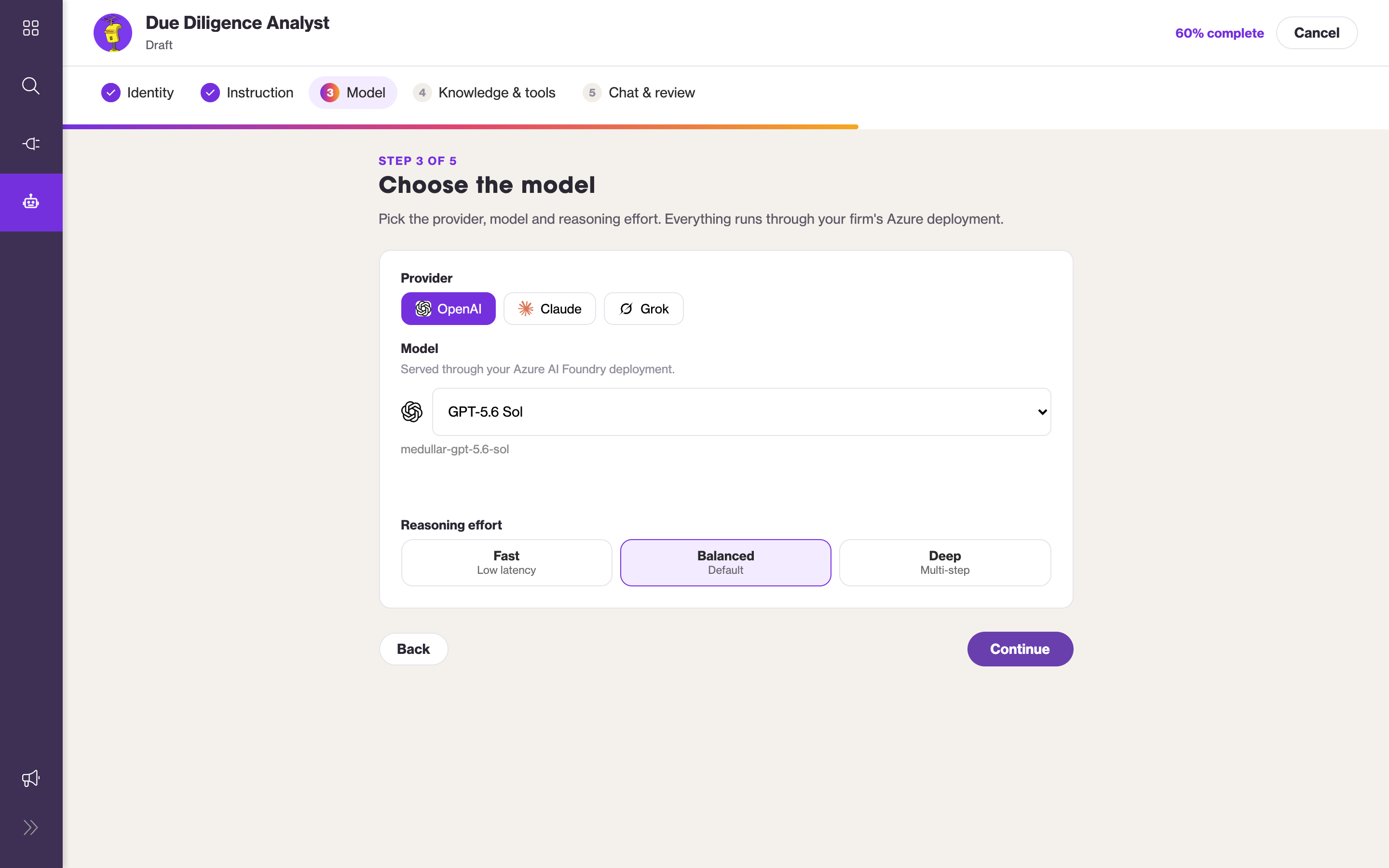Choosing the model and reasoning effort