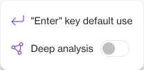 Chat settings: Enter-key behavior and Deep analysis