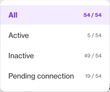 Filtering apps by status