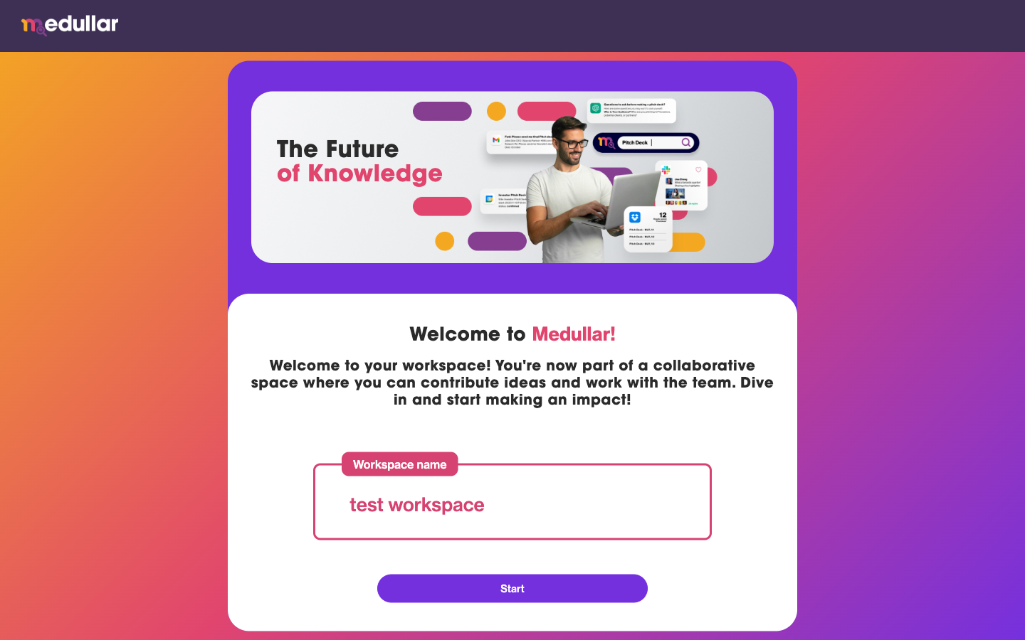 Onboarding step 1: name your workspace