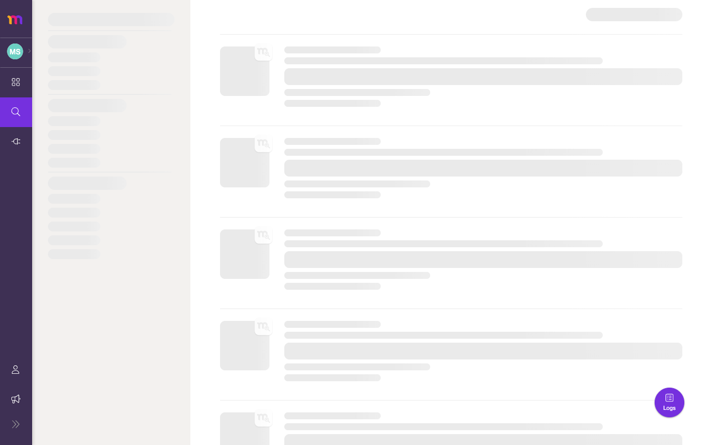 Search results streaming in